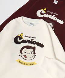 Curious George/おさるのジョージ 裏起毛 サガラ刺繍 スウェットトレーナー
