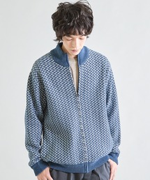 UNION STATION（ユニオンステーション）の「【ウォッシャブル素材】ウェーブジャガード ジップアップニット（ニット/セーター・メンズ）」