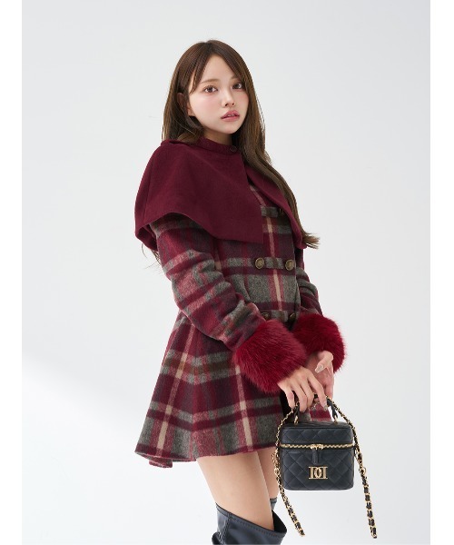 ケープチェックナポレオンコート（その他アウター）｜Darich