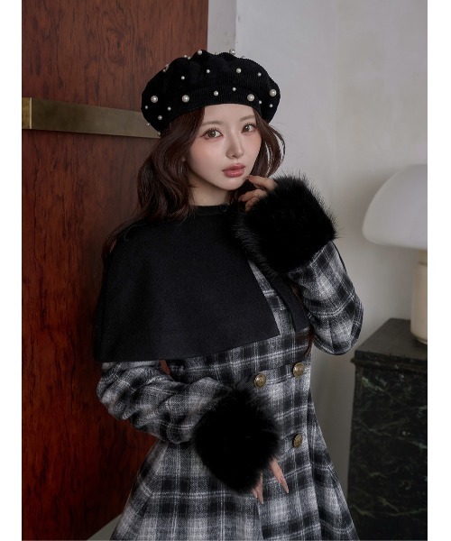 ケープチェックナポレオンコート（その他アウター）｜Darich