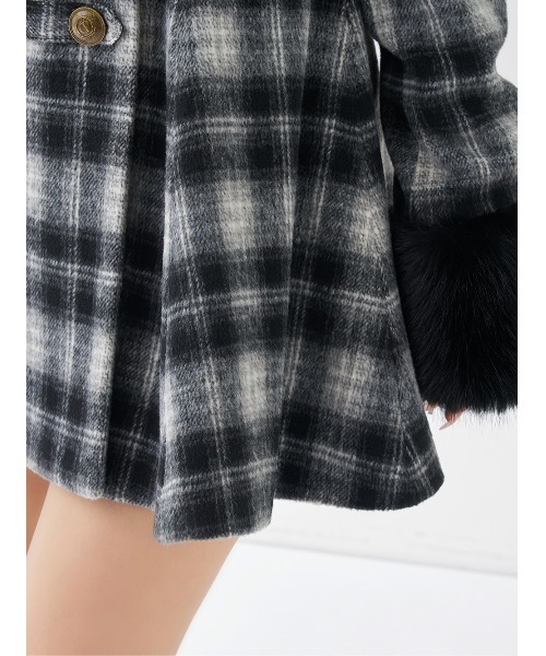 ケープチェックナポレオンコート（その他アウター）｜Darich