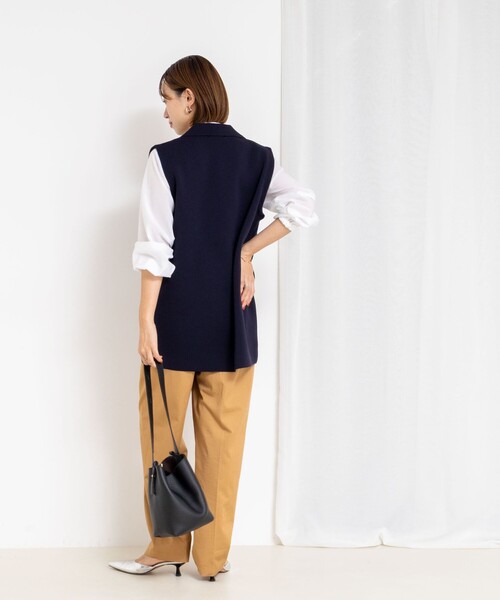 NOLLEY’S（ノーリーズ）の「《手洗い可能》ミラノリブニットベスト（ベスト・レディース・グレー/ネイビー・38）」の20枚目の写真