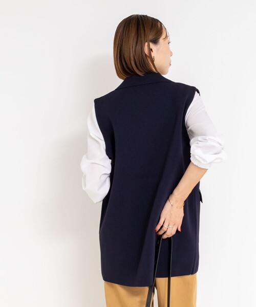 NOLLEY’S（ノーリーズ）の「《手洗い可能》ミラノリブニットベスト（ベスト・レディース・グレー/ネイビー・38）」の7枚目の写真