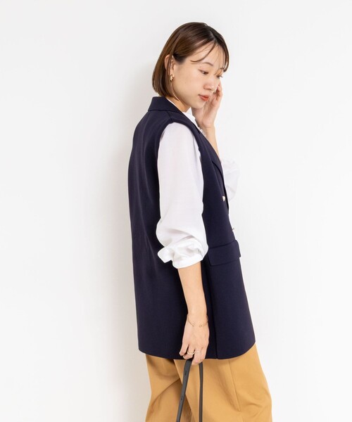 NOLLEY’S（ノーリーズ）の「《手洗い可能》ミラノリブニットベスト（ベスト・レディース・グレー/ネイビー・38）」の15枚目の写真