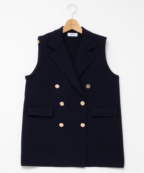 NOLLEY’S（ノーリーズ）の「《手洗い可能》ミラノリブニットベスト（ベスト・レディース・グレー/ネイビー・38）」の5枚目の写真