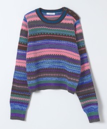 JEANASIS | カラフルジャガードレトロボーダープルオーバー/605963(ニット/セーター)
