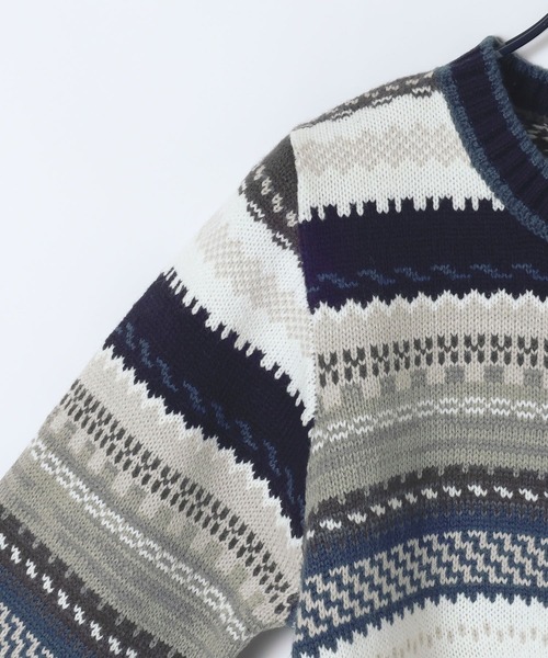JEANASIS（ジーナシス）の「カラフルジャガードレトロボーダープルオーバー/605963（ニット/セーター・レディース・マルチ/グレー系その他・FREE）」の10枚目の写真