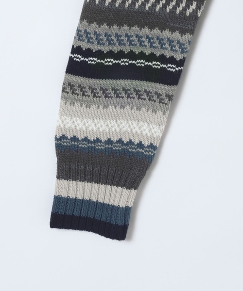 JEANASIS（ジーナシス）の「カラフルジャガードレトロボーダープルオーバー/605963（ニット/セーター・レディース・マルチ/グレー系その他・FREE）」の5枚目の写真