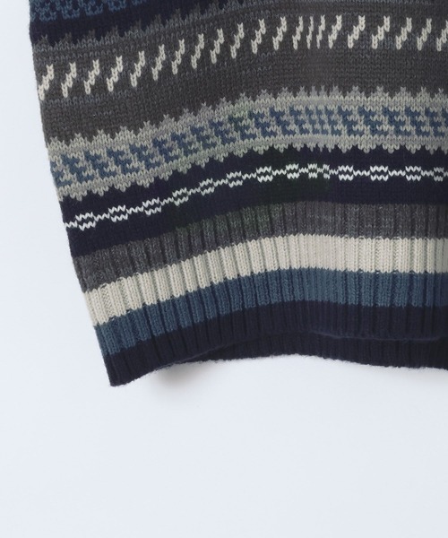 セール】カラフルジャガードレトロボーダープルオーバー/605963