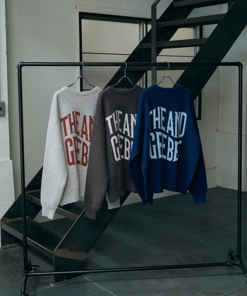 ANDGEEBEE（アンジービー）の「UNISEX ウェーブロゴニット（ニット/セーター・レディース・ネイビー/グレー・FREE）」の8枚目の写真