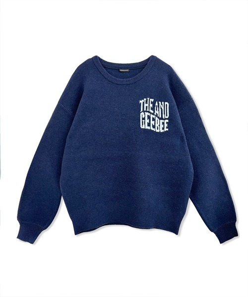 ANDGEEBEE（アンジービー）の「UNISEX ウェーブロゴニット（ニット/セーター・レディース・ネイビー/グレー・FREE）」の9枚目の写真