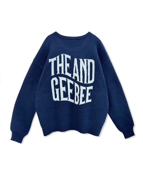 ANDGEEBEE（アンジービー）の「UNISEX ウェーブロゴニット（ニット/セーター・レディース・ネイビー/グレー・FREE）」の10枚目の写真