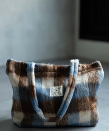 Curaful（クラフル）の「シャギーチェックニットトートバッグ（トートバッグ）」