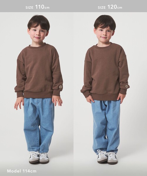 green label relaxing（グリーンレーベルリラクシング）の「【WEB限定】裏毛 クルーネック プルオーバー / スウェット / トレーナー  / キッズ 100cm-160cm（スウェット・キッズ・クリーム/グレー系/ブラック/ブラウン系・120cm/160cm/150cm/140cm/100cm/130cm/110cm）」の11枚目の写真