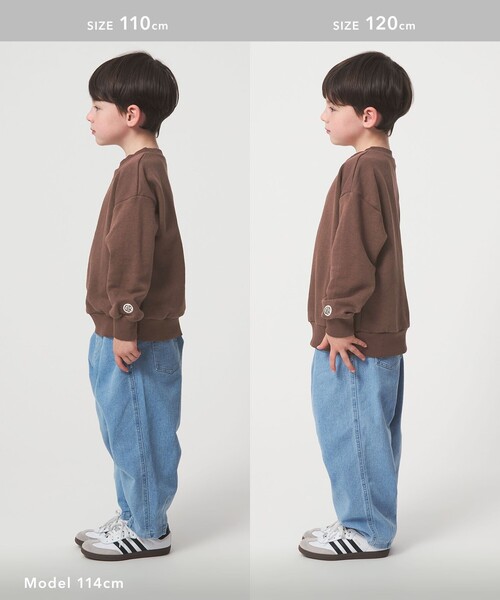 green label relaxing（グリーンレーベルリラクシング）の「【WEB限定】裏毛 クルーネック プルオーバー / スウェット / トレーナー  / キッズ 100cm-160cm（スウェット・キッズ・クリーム/グレー系/ブラック/ブラウン系・120cm/160cm/150cm/140cm/100cm/130cm/110cm）」の12枚目の写真