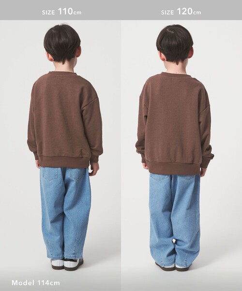green label relaxing（グリーンレーベルリラクシング）の「【WEB限定】裏毛 クルーネック プルオーバー / スウェット / トレーナー  / キッズ 100cm-160cm（スウェット・キッズ・クリーム/グレー系/ブラック/ブラウン系・120cm/160cm/150cm/140cm/100cm/130cm/110cm）」の13枚目の写真