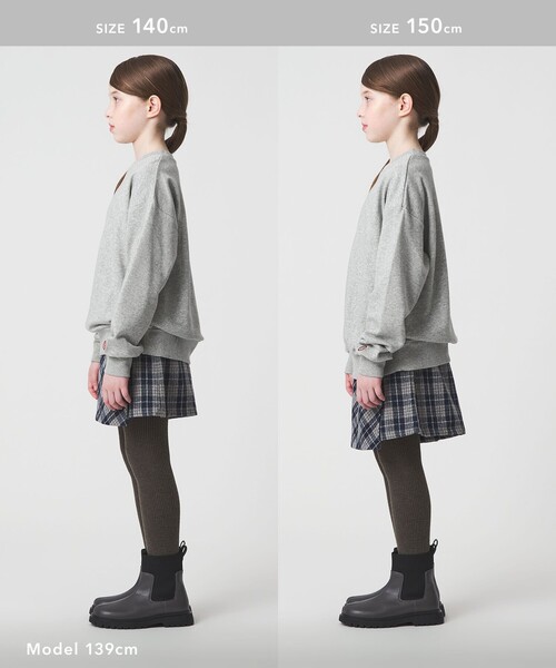 green label relaxing（グリーンレーベルリラクシング）の「【WEB限定】裏毛 クルーネック プルオーバー / スウェット / トレーナー  / キッズ 100cm-160cm（スウェット・キッズ・クリーム/グレー系/ブラック/ブラウン系・120cm/160cm/150cm/140cm/100cm/130cm/110cm）」の17枚目の写真