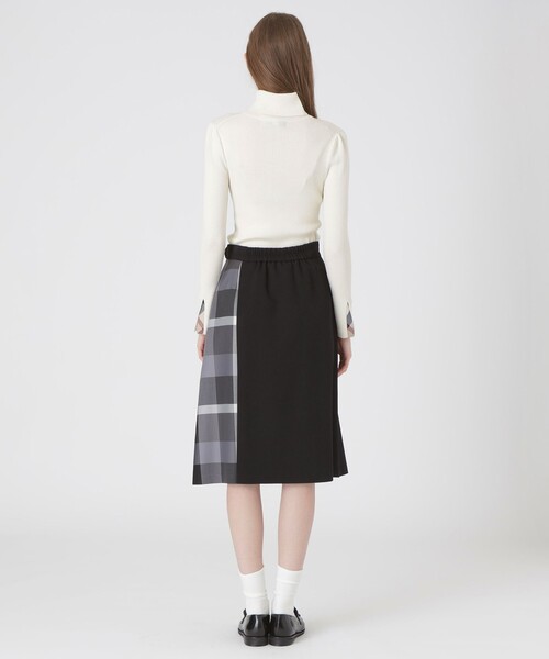 BLUE LABEL CRESTBRIDGE(ブルーレーベルクレストブリッジ)の「ウールライクツイルパーシャルチェックスカート(スカート・レディース・ブラウン/ベージュ/ブラック・38/36)」の19枚目の写真