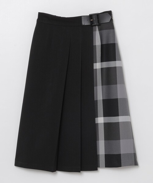 BLUE LABEL　ウールライクツイルパーシャルチェックスカート セール】ウールライクツイルパーシャルチェックスカート（スカート