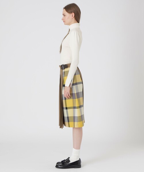 BLUE LABEL　ウールライクツイルパーシャルチェックスカート ウールライクツイルパーシャルチェックスカート（スカート）｜BLUE