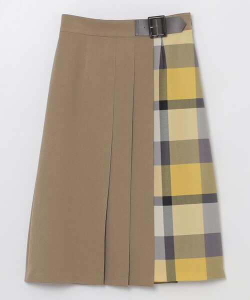 BLUE LABEL CRESTBRIDGE(ブルーレーベルクレストブリッジ)の「ウールライクツイルパーシャルチェックスカート(スカート・レディース・ブラウン/ベージュ/ブラック・38/36)」の10枚目の写真