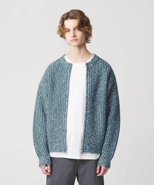 MONKEY TIME（モンキータイム）の「スラブ クルーネック ジップ カーディガン（カーディガン/ボレロ・メンズ・コバルトブルー/ブラック・S/M/L/XL）」の17枚目の写真