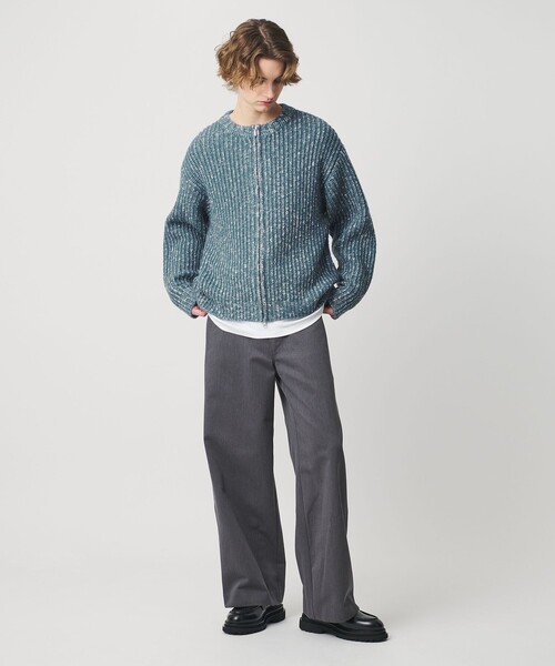 MONKEY TIME（モンキータイム）の「スラブ クルーネック ジップ カーディガン（カーディガン/ボレロ・メンズ・コバルトブルー/ブラック・S/M/L/XL）」の21枚目の写真