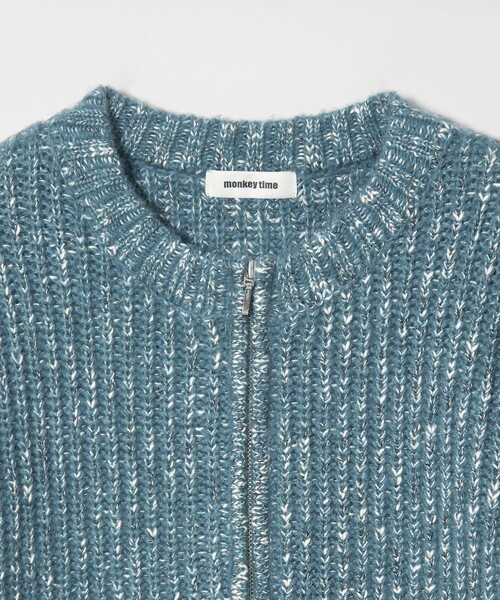 MONKEY TIME（モンキータイム）の「スラブ クルーネック ジップ カーディガン（カーディガン/ボレロ・メンズ・コバルトブルー/ブラック・S/M/L/XL）」の8枚目の写真