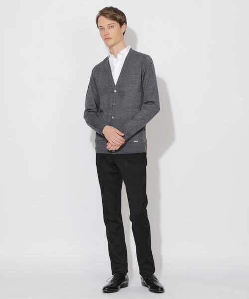 BLACK LABEL CRESTBRIDGE（ブラックレーベル・クレストブリッジ）の「【WEB限定】シャドーチェックニットカーディガン（カーディガン/ボレロ・メンズ・ネイビー/グレー系その他/ブラック・M/L/XL）」の4枚目の写真
