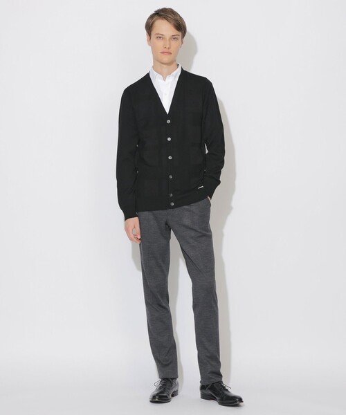 BLACK LABEL CRESTBRIDGE（ブラックレーベル・クレストブリッジ）の「【WEB限定】シャドーチェックニットカーディガン（カーディガン/ボレロ・メンズ・ネイビー/グレー系その他/ブラック・M/L/XL）」の10枚目の写真
