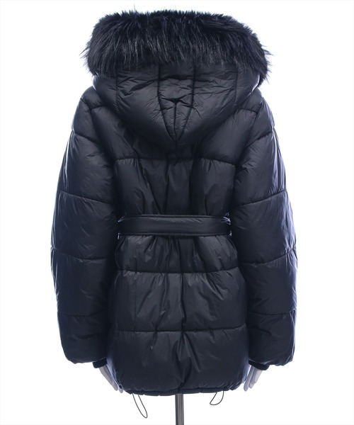 CLEAR BASIC（クリアベーシック）の「ベルト付きエコファー中綿ダウン［大人 カジュアル 着回し力抜群］≪AW新作≫（ダウンジャケット/コート・レディース・オフホワイト/ブラック・F）」の20枚目の写真