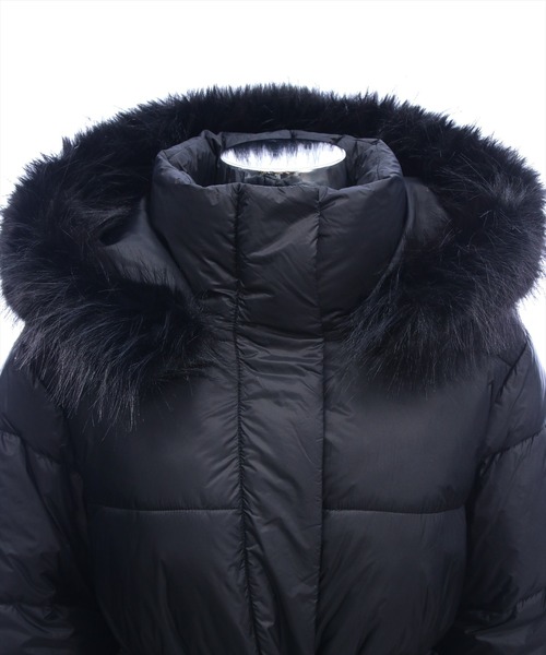 CLEAR BASIC（クリアベーシック）の「ベルト付きエコファー中綿ダウン［大人 カジュアル 着回し力抜群］≪AW新作≫（ダウンジャケット/コート・レディース・オフホワイト/ブラック・F）」の21枚目の写真