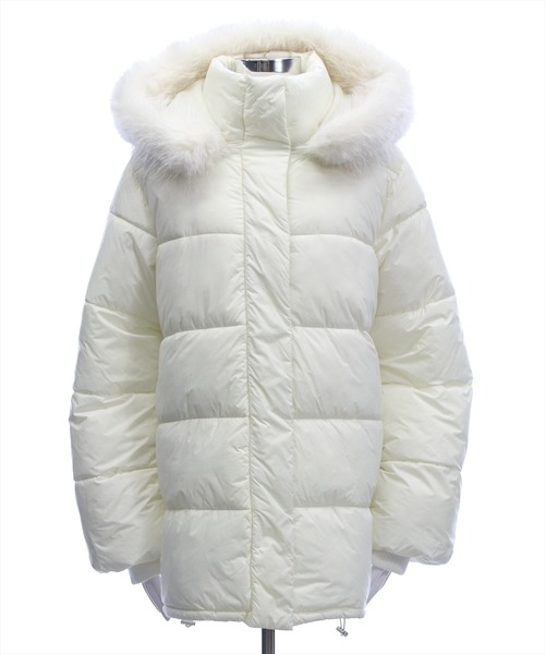 セール】ベルト付きエコファー中綿ダウン［大人 カジュアル 着回し力