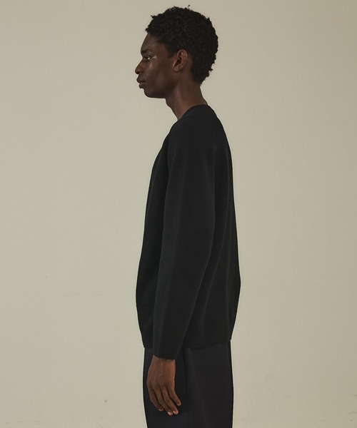 DESIGNWORKS（デザインワークス）の「【ハイパーストレッチ】ホールガーメント アスレチック クルーネックスウェット（ニット/セーター・メンズ・チョコ/アイボリー/ブラック・46/48）」の5枚目の写真