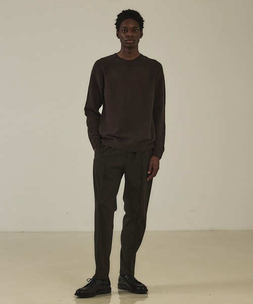 DESIGNWORKS（デザインワークス）の「【ハイパーストレッチ】ホールガーメント アスレチック クルーネックスウェット（ニット/セーター・メンズ・チョコ/アイボリー/ブラック・46/48）」の15枚目の写真