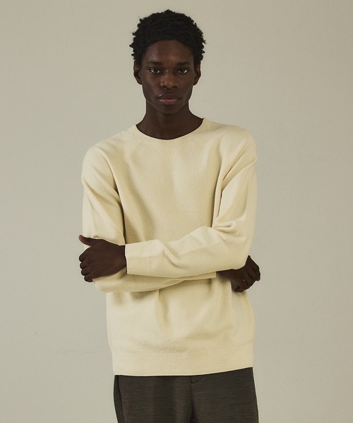 DESIGNWORKS（デザインワークス）の「【ハイパーストレッチ】ホールガーメント アスレチック クルーネックスウェット（ニット/セーター・メンズ・チョコ/アイボリー/ブラック・46/48）」の11枚目の写真