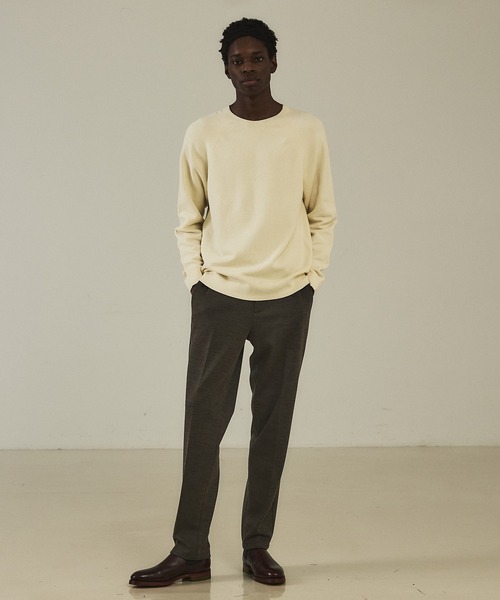 DESIGNWORKS（デザインワークス）の「【ハイパーストレッチ】ホールガーメント アスレチック クルーネックスウェット（ニット/セーター・メンズ・チョコ/アイボリー/ブラック・46/48）」の12枚目の写真