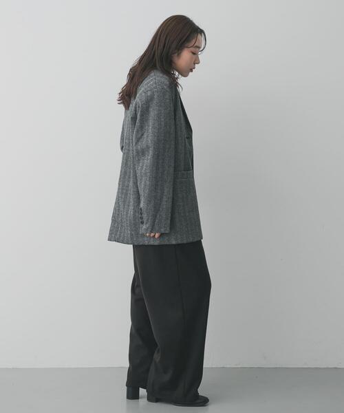 SENSE OF PLACE by URBAN RESEARCH（センスオブプレイスバイアーバンリサーチ）の「ジャージーメルトンテーラード（その他アウター・レディース・ブラウン系その他/ブラック系その他・ONE）」の6枚目の写真