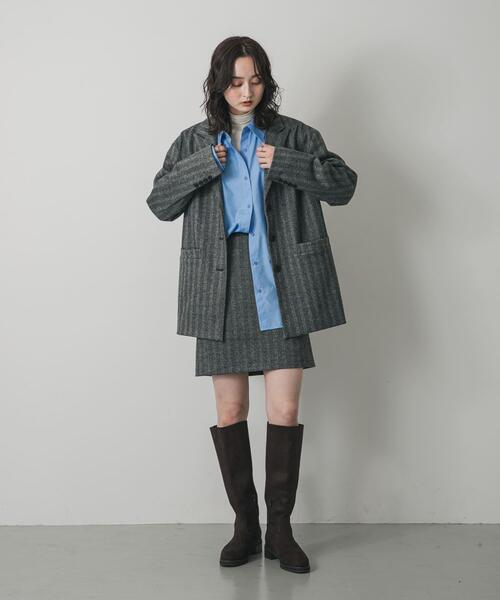 SENSE OF PLACE by URBAN RESEARCH（センスオブプレイスバイアーバンリサーチ）の「ジャージーメルトンテーラード（その他アウター・レディース・ブラウン系その他/ブラック系その他・ONE）」の7枚目の写真