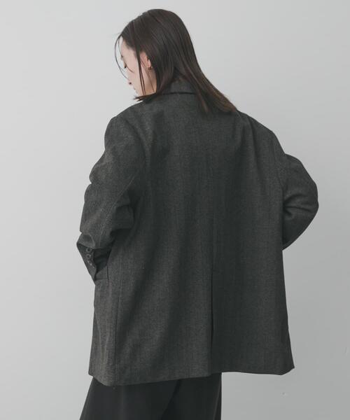 SENSE OF PLACE by URBAN RESEARCH（センスオブプレイスバイアーバンリサーチ）の「ジャージーメルトンテーラード（その他アウター・レディース・ブラウン系その他/ブラック系その他・ONE）」の12枚目の写真