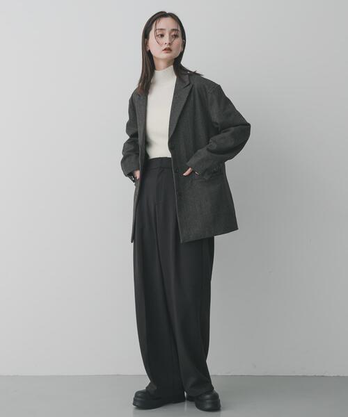SENSE OF PLACE by URBAN RESEARCH（センスオブプレイスバイアーバンリサーチ）の「ジャージーメルトンテーラード（その他アウター・レディース・ブラウン系その他/ブラック系その他・ONE）」の13枚目の写真
