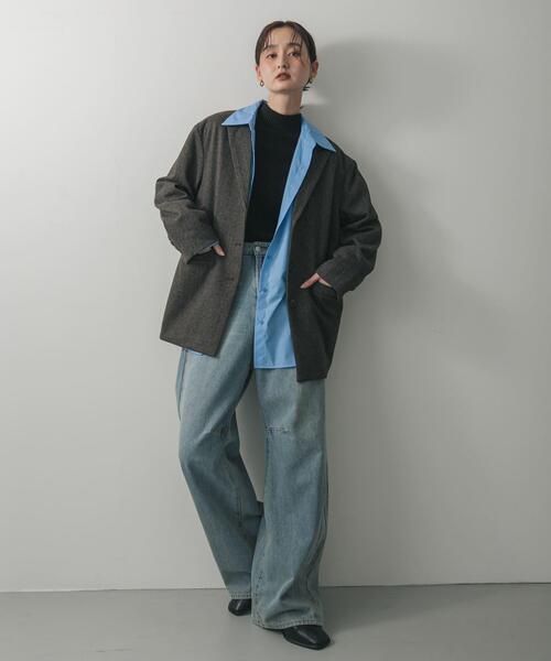 SENSE OF PLACE by URBAN RESEARCH（センスオブプレイスバイアーバンリサーチ）の「ジャージーメルトンテーラード（その他アウター・レディース・ブラウン系その他/ブラック系その他・ONE）」の16枚目の写真
