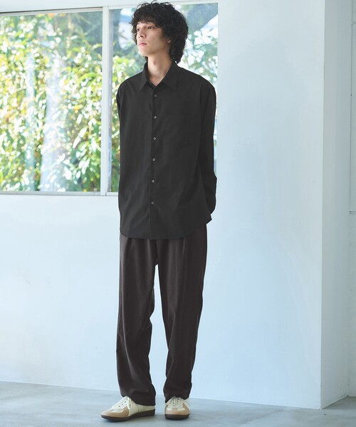 green label relaxing（グリーンレーベルリラクシング）の「TRフラノ ジャストルーズ レギュラーカラー シャツ -ストレッチ-（シャツ/ブラウス・メンズ・ライラック/ベージュ/ブラック・XL/L/M/S）」の22枚目の写真