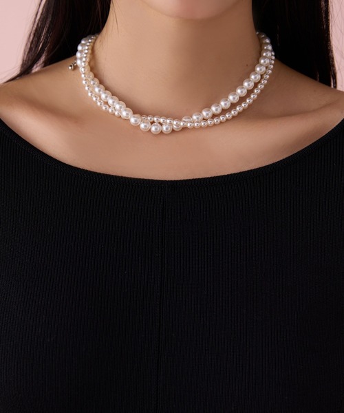 eimy カーブシルエットニットコンビチュールフレアワンピース　新品M エイミー カーブシルエットニットコンビチュールフレアワンピース