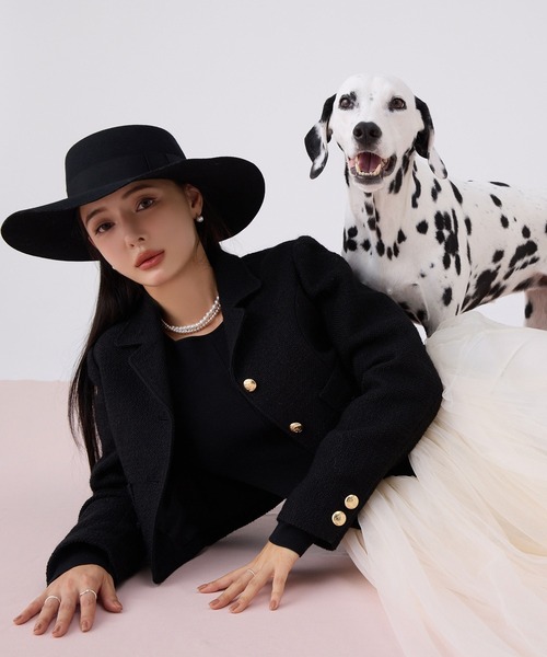 カーブシルエットニットコンビチュールフレアワンピース（ワンピース