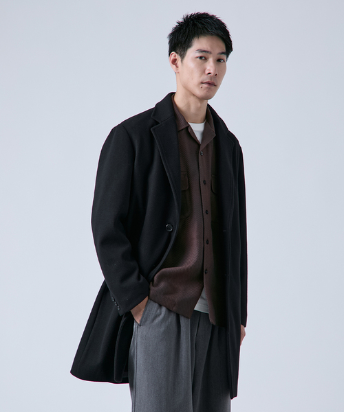 B.C STOCK（ベーセーストック）の「TRメルトン チェスターコート（チェスターコート・メンズ・ブラック/ネイビー・MEDIUM/LARGE）」の4枚目の写真