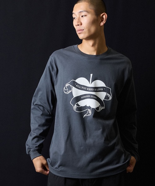 NUMBER (9)INE APPLE PRINTED CLASSIC L/S T-SHIRT / ナンバーナイン