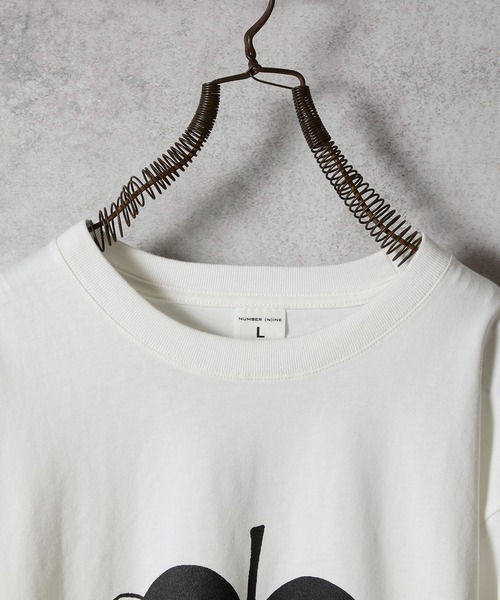 NUMBER (N)INE(ナンバーナイン)の「NUMBER (9)INE APPLE PRINTED CLASSIC L/S T-SHIRT / ナンバーナイン アップル ロゴプリント クラシック ロンT(Tシャツ/カットソー・メンズ・ブラック/チャコール/ホワイト/ホワイト×ブラック/ブラック×ホワイト・M/L/XL)」の9枚目の写真