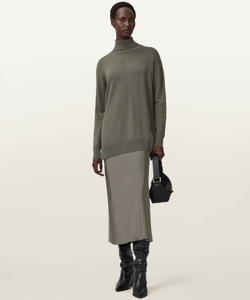 ALLSAINTS(オールセインツ)の「ALLSAINTS JUNO DRESS(ワンピース・レディース・ライトカーキ・SMALL/MEDIUM/LARGE)」の1枚目の写真