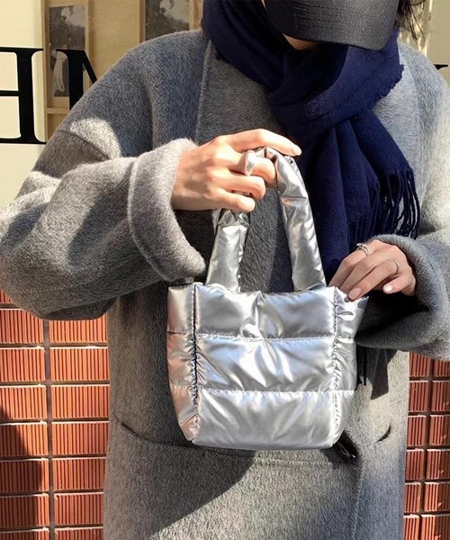 Mignonjour（ミニョンジュール）の「Mignonjour/キルティングミニバッグ M2858（ハンドバッグ・レディース・ホワイト/シルバー/ブラック・FREE）」の3枚目の写真